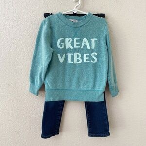 Bundle of 2 Girls Sweatshirt & Slim Jeans Size 4 Crewcuts H&M